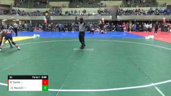 90 lbs Semifinal - DaMonte Rausch, Pinnacle vs Reid Carter, Flat Earth