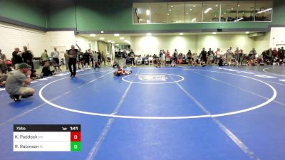 75 lbs Round Of 16 - Kilian Paddock, OH vs Raylynn Robinson, FL