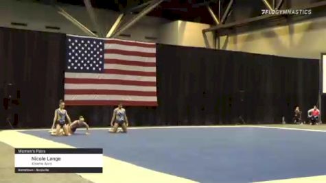 Nicole Lange - Women's Pairs, Xtreme Acro - 2021 USA Gymnastics Championships