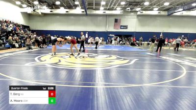 197 lbs Quarterfinal - Thoren Berg, Norwich vs Anthony Mears, Southern Maine