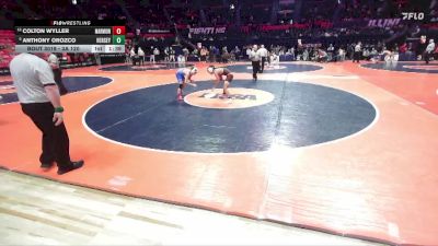 3A 120 lbs Champ. Round 1 - Anthony Orozco, Arlington Heights (Hersey) vs Colton Wyller, Aurora (Marmion Academy)