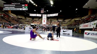 Cadet Boys Upper - 150 lbs Cons. Round 6 - Carlos Rosales, Ukiah High School Wrestling vs Owen Hooper, Goldmine Wrestling Club