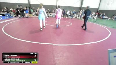 190 lbs Round 5 - Bailey Simper, Twin City Wrestling Club vs Abigale Eklund, Thurston County Wrestling Club