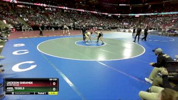 D3-215 lbs Semifinal - Jackson Shramek, Blair-Taylor vs Axel Tegels, Cadott