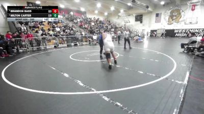 285 lbs Semifinal - Brandon Bass, Servite vs Milton Carter, St. John Bosco