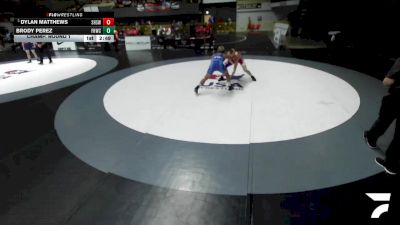 Champ. Round 1 - Dylan Matthews, Shasta High School Wrestling vs Brody Perez, Friendly Hills Wrestling Club
