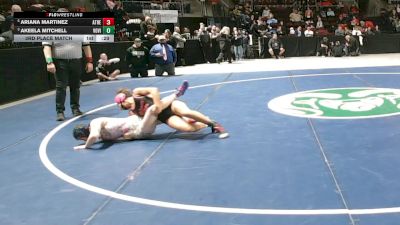 Girls 120 lbs 3rd Place Match - Ariana Martinez, Atrisco Heritage vs Akeela Mitchell, Volcano Vista