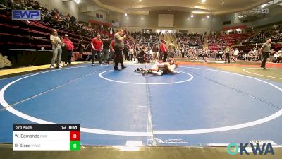 100 lbs 3rd Place - Wyatt Edmonds, Caney Valley Wrestling vs Ryder Sisco, Verdigris Youth Wrestling