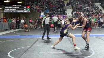 130 lbs Cons. Round 1 - Brynlie Krauz, Wamego vs Madeline Kuhlman, Oakley Wrestling Club