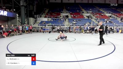 100 lbs Cons 16 #1 - Lazarus McEwen, WA vs Dominic Cordero, TN