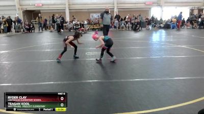 49 lbs Round 2 - Ryder Clay, Lighthouse Elementary School vs Teagan Kool, Whittemore- Prescott Elementary