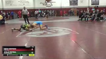 132 lbs Quarterfinal - Seth Centeno, Foothill vs Emilio Roybal, SLAM Academy