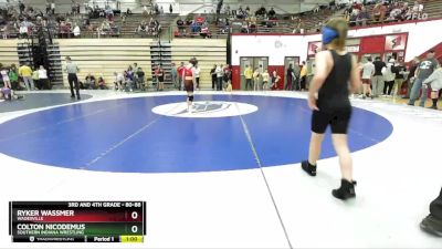 80-88 lbs Quarterfinal - Ryker Wassmer, Wadesville vs Colton Nicodemus, Southern Indiana Wrestling