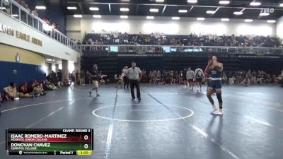 165 lbs Champ. Round 3 - Isaac Romero-Martinez, Modesto Junior College vs Donovan Chavez, Cerritos College