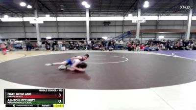 115 lbs Cons. Round 2 - Ashton McCurdy, Meridian Middle School vs Nate Rowland, Garden Valley