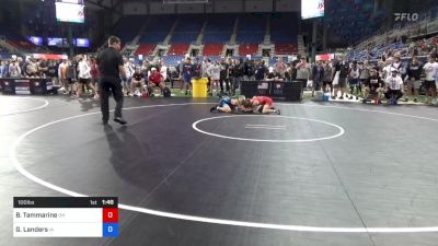 100 lbs Cons 8 #2 - Braedyn Tammarine, Ohio vs Gavin Landers, Iowa