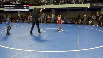 67 lbs Cons. Sub-quarters - Gabriel Batres, South Side Wrestling Club vs Lennux Mays, PSF Wrestling Academy