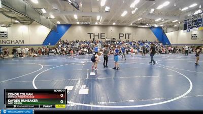 78 lbs Round 3 - Kayden Hunsaker, West Jordan vs Conor Colman, Charger Wrestling Club