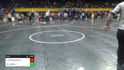 100 lbs Semifinal - Kaiden Pomraning, Red Lion vs Brody Locke, Milton