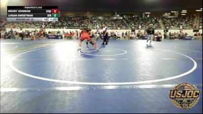140 lbs Round Of 16 - Brody Johnson, Kiefer Youth Wrestling Club vs Logan Sweetman, Bristow Youth Wrestling