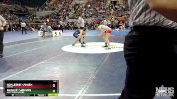 112 lbs Champ. Round 1 - Adaleene Hansen, Lisbon vs Natalie Carlson, West Fargo United