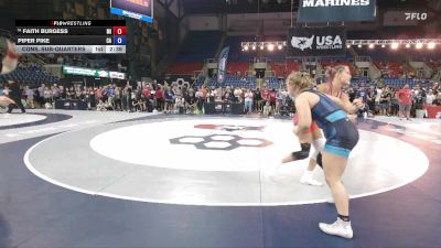 130 lbs Cons. Sub-quarters - Faith Burgess, MI vs Piper Pike, CA