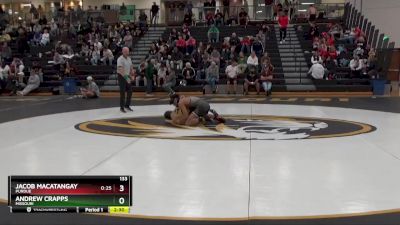 133 lbs Cons. Round 1 - Jacob Macatangay, Purdue vs Andrew Crapps, Missouri