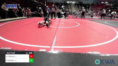 96-100 lbs Semifinal - Hunter Pierce, Grove Takedown Club vs Bentley Sutton, Vinita Kids Wrestling