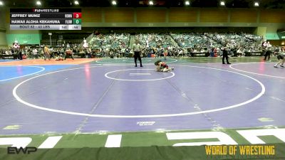 43 lbs Consi Of 8 #2 - Jeffrey Muniz, Red Star Wrestling Academy vs Hawaii Aloha Kekahuna, FLOW Academy