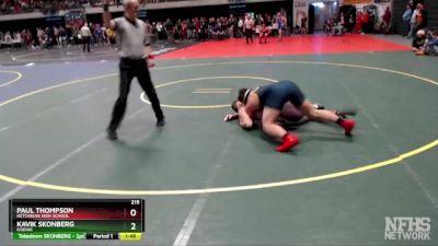 215 lbs Champ. Round 1 - Paul Thompson, Ketchikan High School vs KAVIK SKONBERG, Kodiak