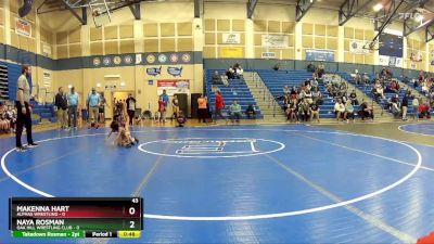 43 lbs Cross Bracket (8 Team) - Naya Rosman, Oak Hill Wrestling Club vs Makenna Hart, Alphas Wrestling