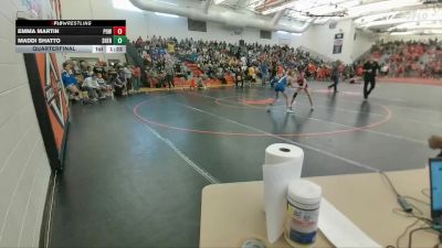 86-93 lbs Quarterfinal - Maddi Shatto, Sheridan Junior High School vs Emma Martin, Powell Middle School