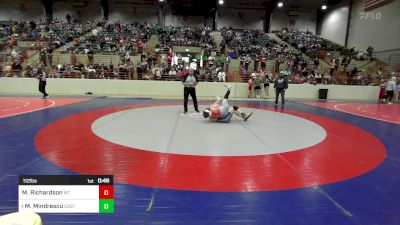 112 lbs Consi Of 8 #2 - Malcolm Richardson, Mt. Zion Youth Wrestling vs Maksim Mindrescu, East Jackson Takedown Club