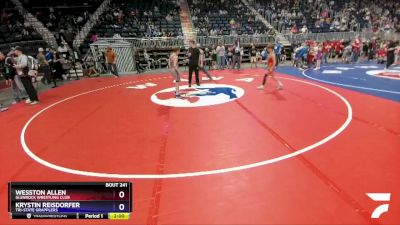 86 lbs Quarterfinal - Wesston Allen, Glenrock Wrestling Club vs Krystin Reisdorfer, Tri-State Grapplers