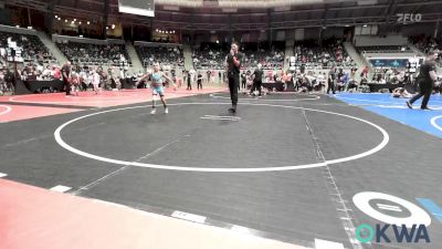 52 lbs Consi Of 8 #2 - Clayton Brady, Barnsdall Youth Wrestling vs Weston Olvera, Honey Badgers Wrestling Club