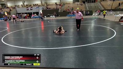 80 lbs Cons. Round 3 - Owen Waterbury, Cougar Wrestling Club vs Thaddeus Yacopino, Rabbit Wrestling Club