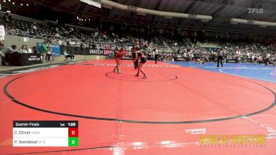 84 lbs Quarterfinal - Celes Oliver, Honey Badgers Wrestling Club vs Presley Sandobal, CP Wrestling