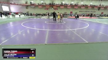 103 lbs Cons. Round 3 - Karina Torres, Carthage College vs Callie Helton, Baldwin Wallace