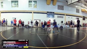 132 lbs Cons. Round 3 - Josh Foxworthy, Southport Wrestling Club vs Dylan Merilus, Perry Meridian Wrestling Club