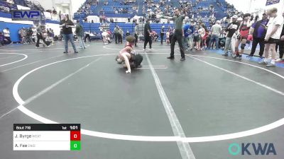 112 lbs Quarterfinal - Jax Byrge, Weatherford Youth Wrestling vs Ashton Fee, Enid Junior High