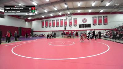 138 lbs Round 2 (3 Team) - Jaylene Martinez, Cerritos College vs Luana Stathopoulos, Santa Rosa College