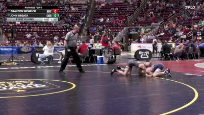 107 lbs First Round - Brayden Wenrich, Northampton vs John Segata, Council Rock South