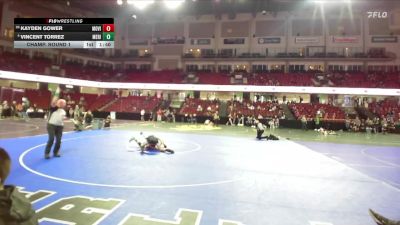 132 lbs Champ. Round 1 - Kayden Gower, Mountain View vs Vincent Torrez, Meridian