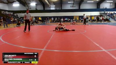 165 lbs Cons. Round 5 - Jon Beckett, Harleysville vs Brayden Shannon, Wilkes