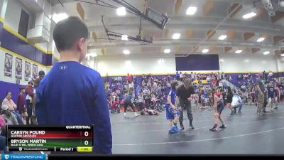 75 lbs Quarterfinal - Bryson Martin, Blue Steel Wrestling vs Carsyn Pound, Gaston Grizzlies