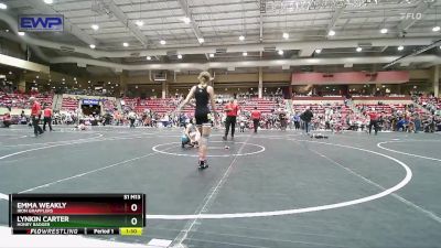 85 lbs Quarterfinal - Emma Weakly, Iron Grapplers vs Lynkin Carter, Honey Badger