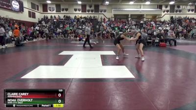 125 lbs Round 3 - Claire Carey, Independence vs Noah Overholt, Iowa City West