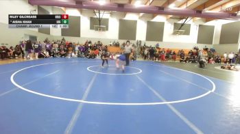 Girls 112 lbs Champ. Round 1 - Aisha Khan, Live Oak Girls vs Riley Gilcrease, Orland Girls