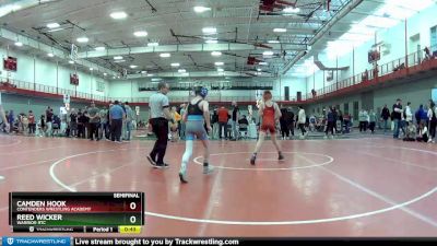 85 lbs Semifinal - Reed Wicker, Warrior RTC vs Camden Hook, Contenders Wrestling Academy