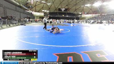 87 lbs Cons. Semi - Ashley Ihde, Hoquiam Jr. Grizzly Wrestling Club vs Audrey Lensegrav, South West Washington Wrestling Club